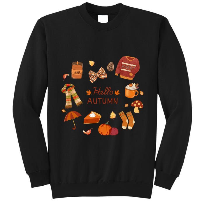 Cute Fall Autumn Little Things Retro Fall Hello Autumn Tall Sweatshirt