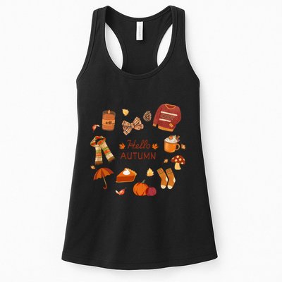Cute Fall Autumn Little Things Retro Fall Hello Autumn Womens Tank Top