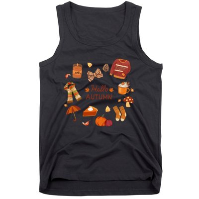 Cute Fall Autumn Little Things Retro Fall Hello Autumn Tank Top