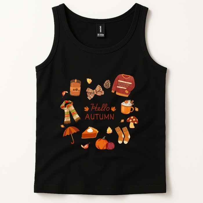Cute Fall Autumn Little Things Retro Fall Hello Autumn Tank Top