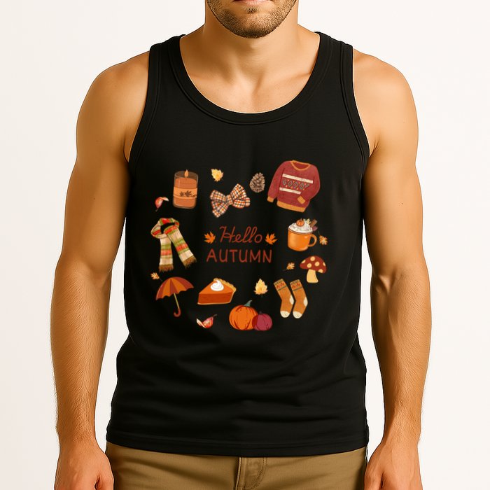 Cute Fall Autumn Little Things Retro Fall Hello Autumn Tank Top