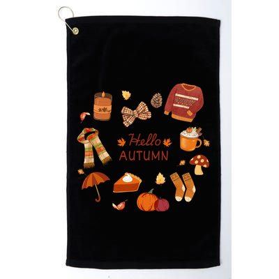 Cute Fall Autumn Little Things Retro Fall Hello Autumn Golf Towel