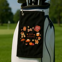 Cute Fall Autumn Little Things Retro Fall Hello Autumn Golf Towel