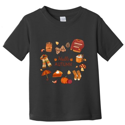 Cute Fall Autumn Little Things Retro Fall Hello Autumn Toddler T-Shirt