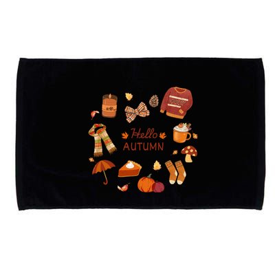 Cute Fall Autumn Little Things Retro Fall Hello Autumn Microfiber Hand Towel