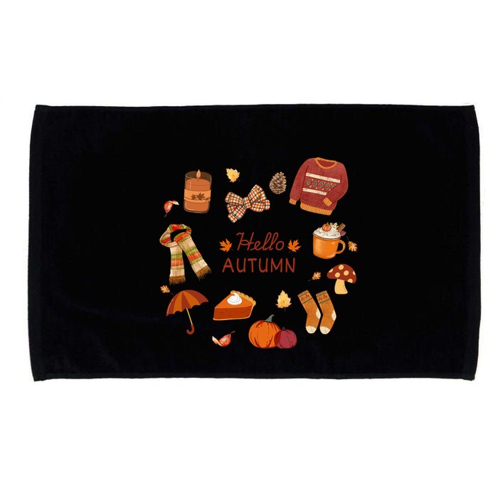 Cute Fall Autumn Little Things Retro Fall Hello Autumn Microfiber Hand Towel