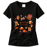 Cute Fall Autumn Little Things Retro Fall Hello Autumn Womens T-Shirt