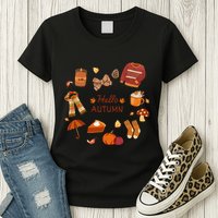 Cute Fall Autumn Little Things Retro Fall Hello Autumn Womens T-Shirt
