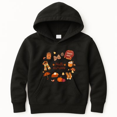 Cute Fall Autumn Little Things Retro Fall Hello Autumn Kids Hoodie