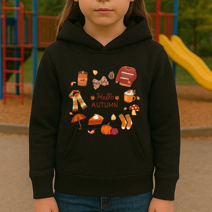 Cute Fall Autumn Little Things Retro Fall Hello Autumn Kids Hoodie