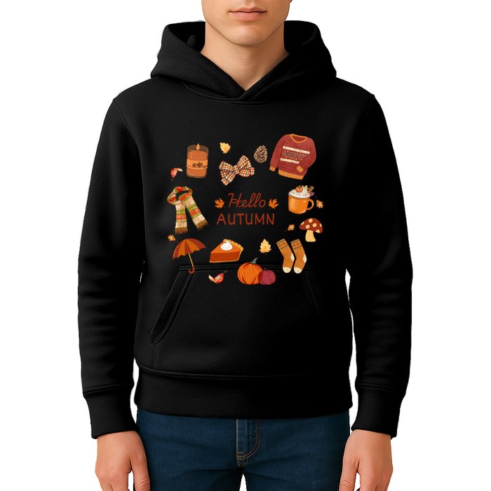 Cute Fall Autumn Little Things Retro Fall Hello Autumn Kids Hoodie