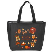 Cute Fall Autumn Little Things Retro Fall Hello Autumn Zip Tote Bag