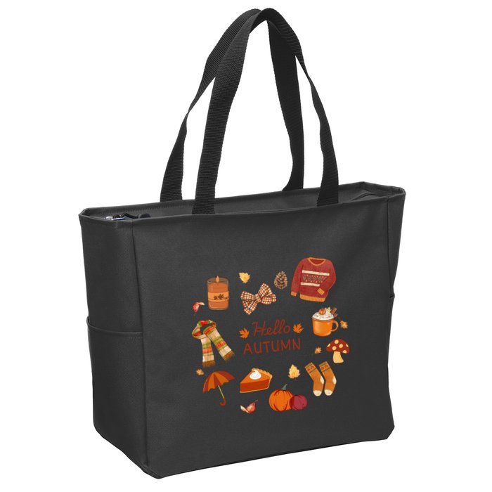 Cute Fall Autumn Little Things Retro Fall Hello Autumn Zip Tote Bag