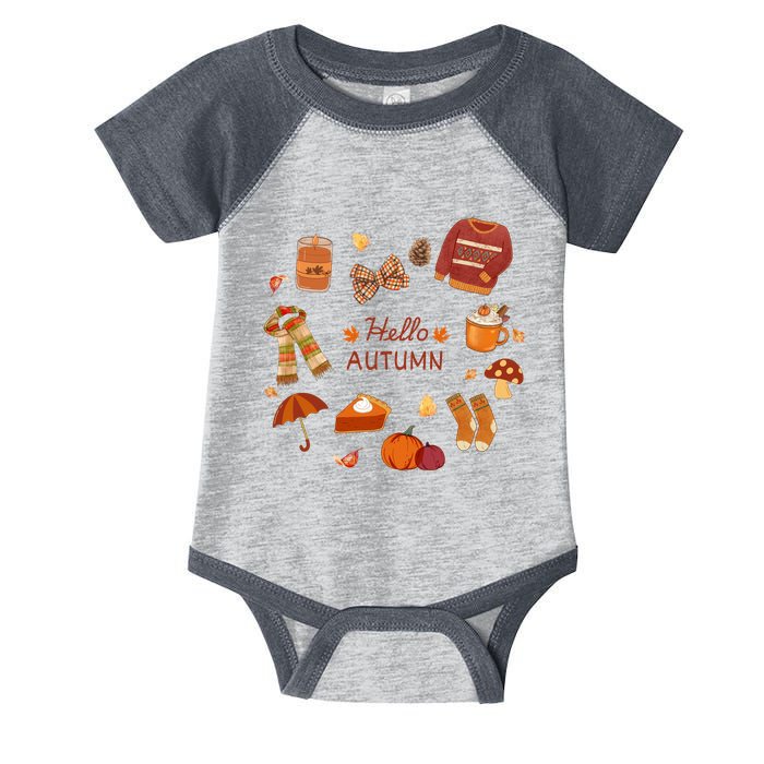 Cute Fall Autumn Little Things Retro Fall Hello Autumn Infant Baby Jersey Bodysuit
