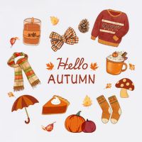 Cute Fall Autumn Little Things Retro Fall Hello Autumn Garment-Dyed Sweatshirt