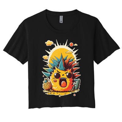 Cute Funny Angry Cartoon Pineapple Tank Top Crop Top