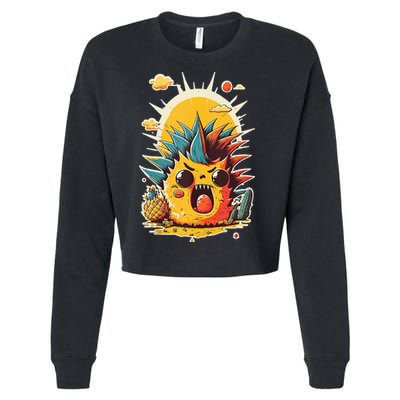 Cute Funny Angry Cartoon Pineapple Tank Top Cropped Pullover Crew