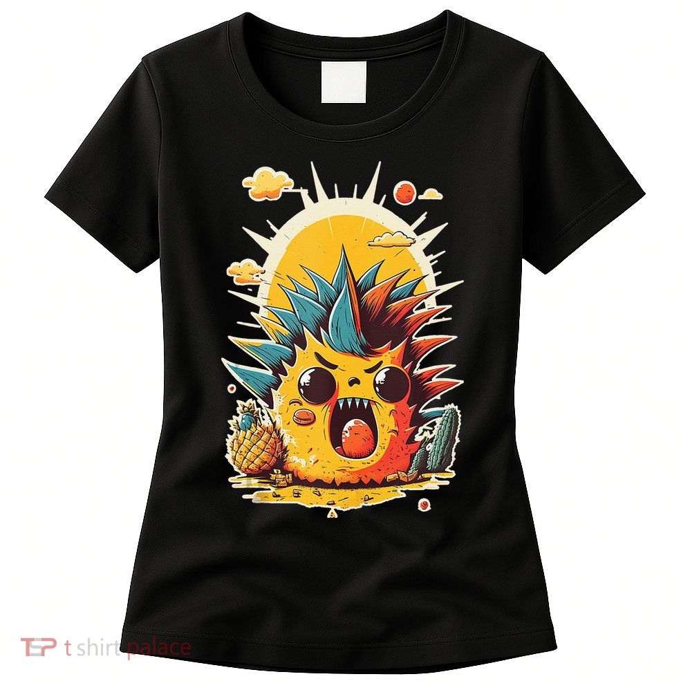 Cute Funny Angry Cartoon Pineapple Tank Top Womens T-Shirt