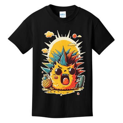 Cute Funny Angry Cartoon Pineapple Tank Top Kids T-Shirt