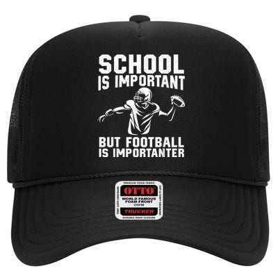 Cute Football Art American Football Player High Crown Mesh Back Trucker Hat