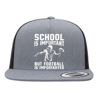 Cute Football Art American Football Player Flat Bill Trucker Hat