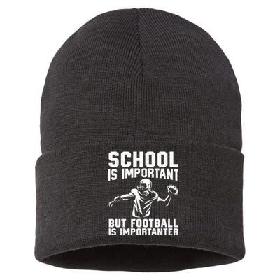 Cute Football Art American Football Player Sustainable Knit Beanie