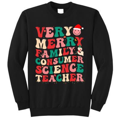 Christmas Family And Consumer Very Merry Teacher Santa Xmas Tall Sweatshirt