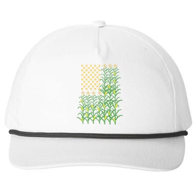 Corn Farmer American Flag Crop Farmers Farm Farming Gift Snapback Five-Panel Rope Hat