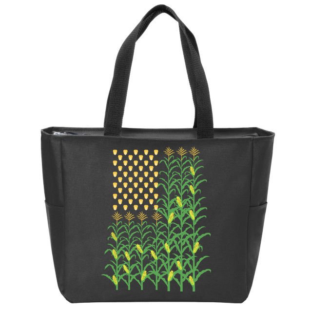 Corn Farmer American Flag Crop Farmers Farm Farming Gift Zip Tote Bag