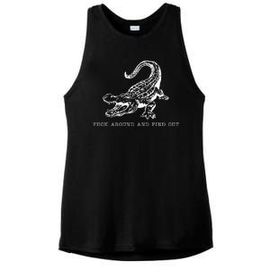 Crocodile Fuck Around And Find Out Ladies PosiCharge Tri-Blend Wicking Tank