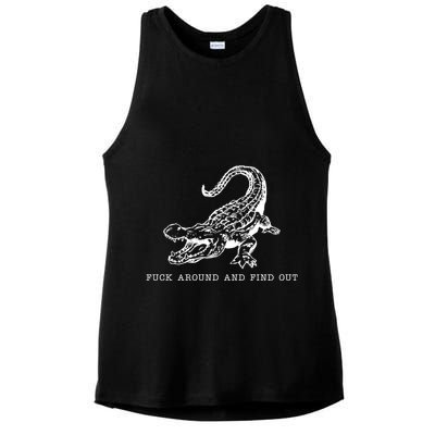 Crocodile Fuck Around And Find Out Ladies PosiCharge Tri-Blend Wicking Tank