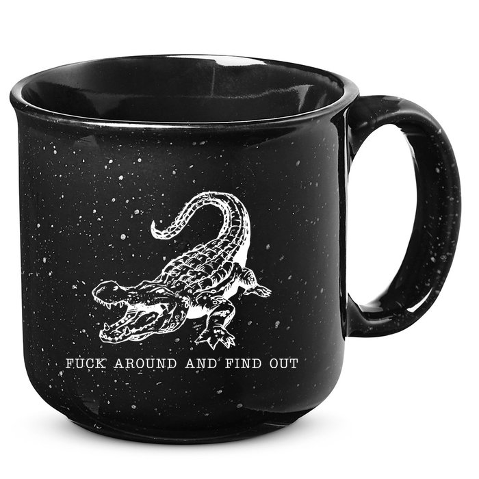 Crocodile Fuck Around And Find Out 15oz Campfire Ceramic Mug