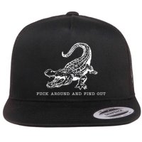 Crocodile Fuck Around And Find Out Flat Bill Trucker Hat