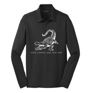 Crocodile Fuck Around And Find Out Silk Touch Performance Long Sleeve Polo