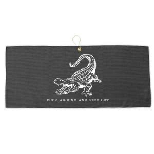 Crocodile Fuck Around And Find Out Large Microfiber Waffle Golf Towel