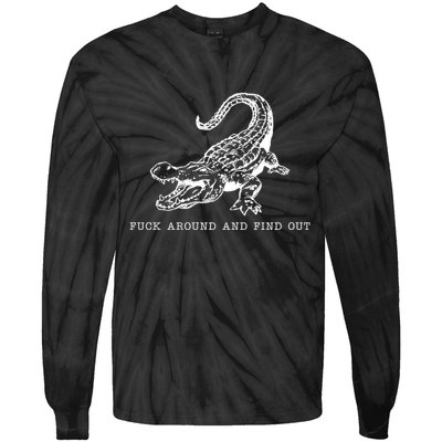 Crocodile Fuck Around And Find Out Tie-Dye Long Sleeve Shirt