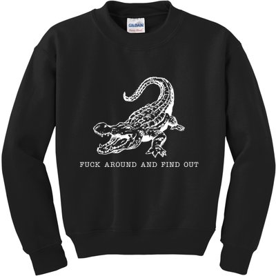 Crocodile Fuck Around And Find Out Kids Sweatshirt