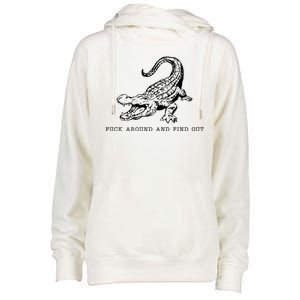 Crocodile Fuck Around And Find Out Womens Funnel Neck Pullover Hood