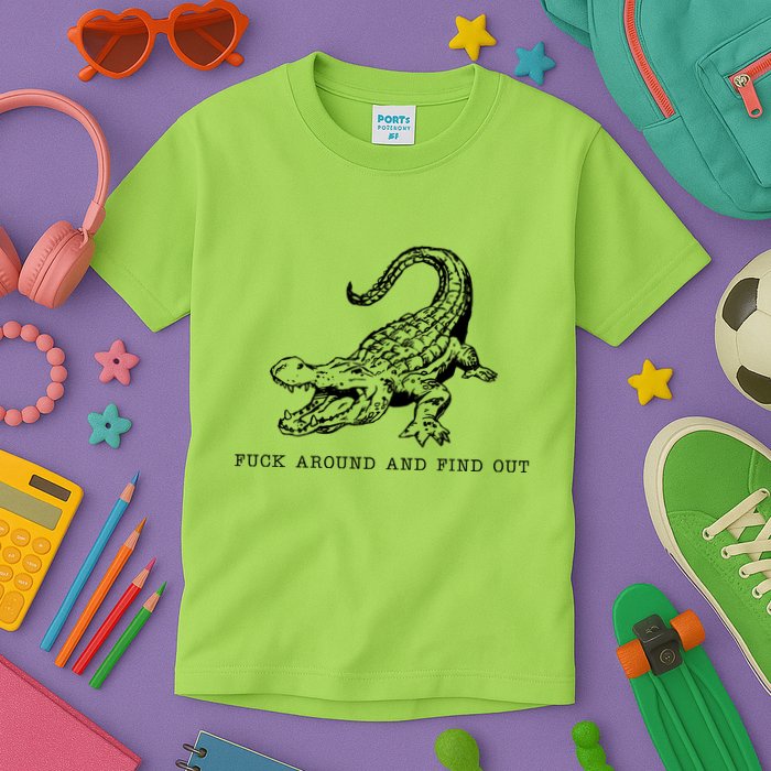 Crocodile Fuck Around And Find Out Kids T-Shirt
