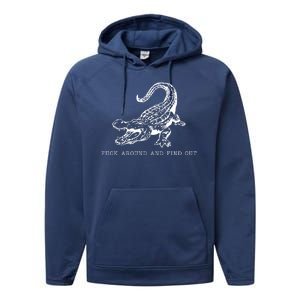 Crocodile Fuck Around And Find Out Performance Fleece Hoodie