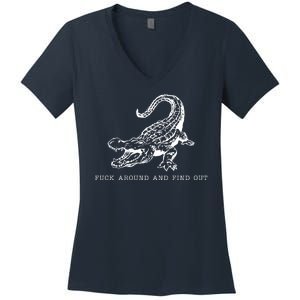 Crocodile Fuck Around And Find Out Women's V-Neck T-Shirt