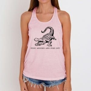 Crocodile Fuck Around And Find Out Women's Knotted Racerback Tank