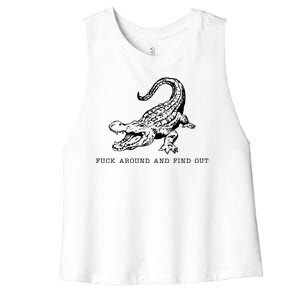 Crocodile Fuck Around And Find Out Women's Racerback Cropped Tank