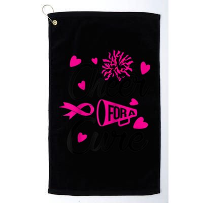 Cheer For A Cure Breast Cancer Awareness Gift Platinum Collection Golf Towel