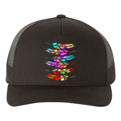 Colorful Feathers American Indian Pride Native American Yupoong Adult 5-Panel Trucker Hat