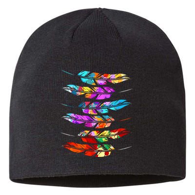 Colorful Feathers American Indian Pride Native American Sustainable Beanie