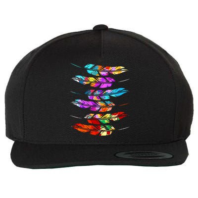 Colorful Feathers American Indian Pride Native American Wool Snapback Cap