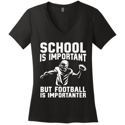 Cute Football Art For American Football Player Women's V-Neck T-Shirt