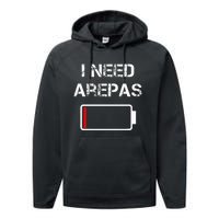 Colombian Food Arepas I Need Arepas Performance Fleece Hoodie