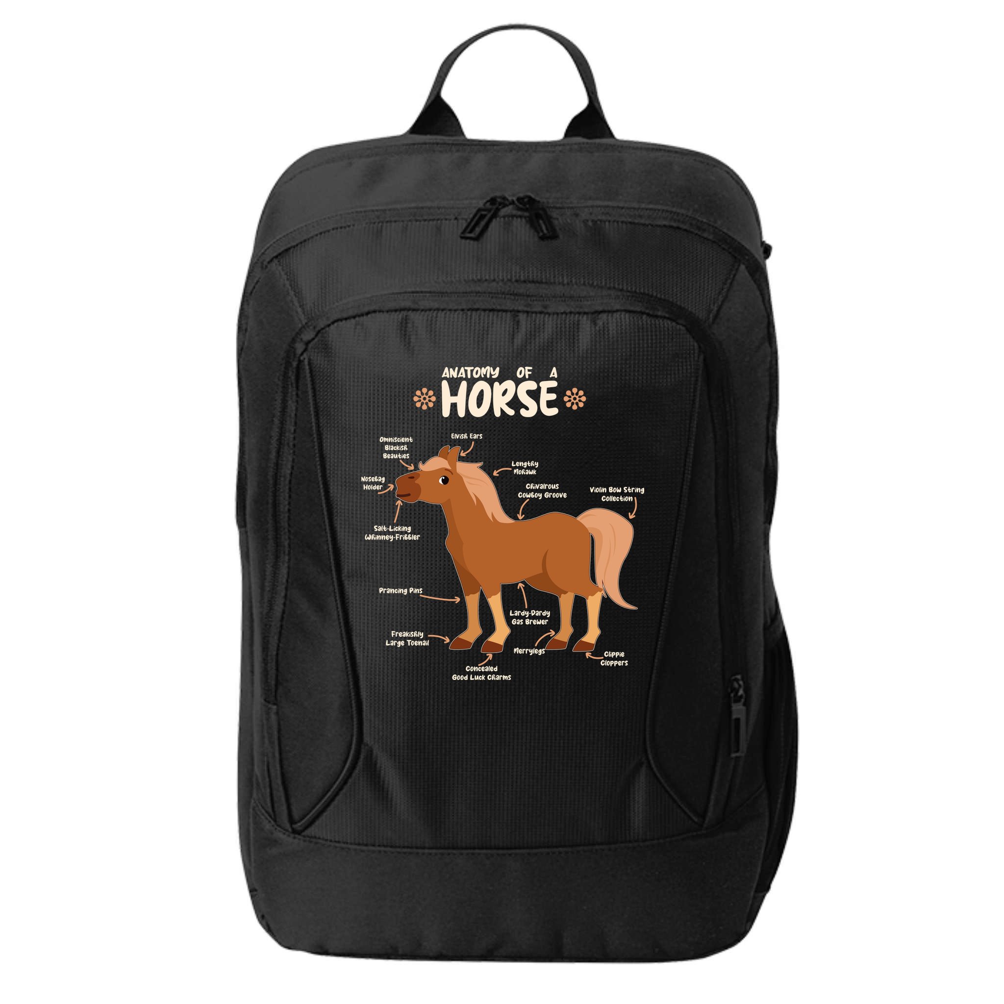 Cute Funny Anatomy Of A Horse Diagram City Backpack